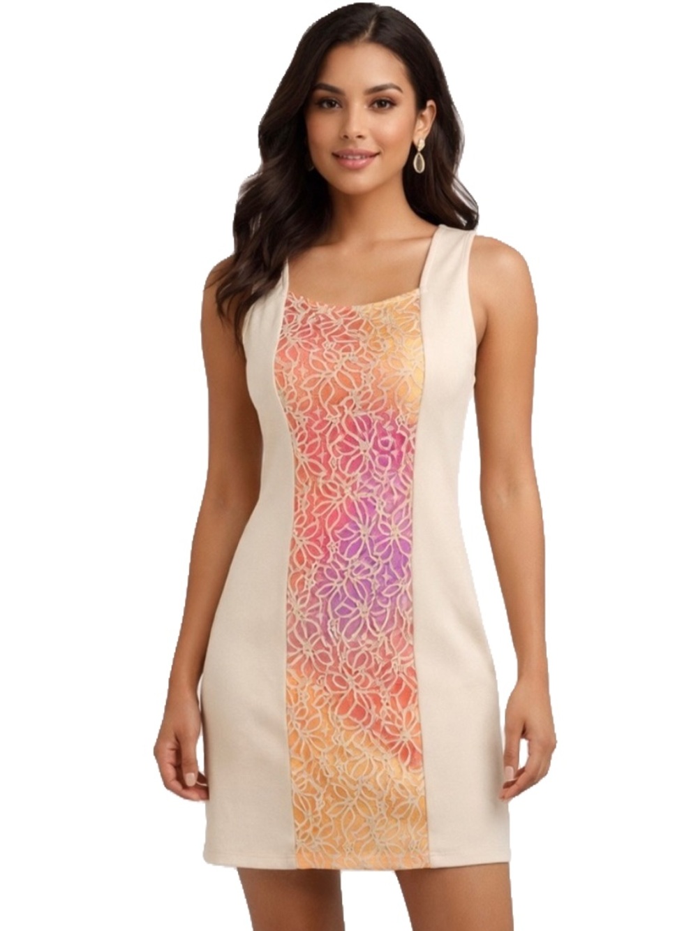 Zinga Fitted Dress Lace Insert